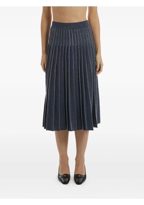 Crush Collection pleated mid skirt - Blue