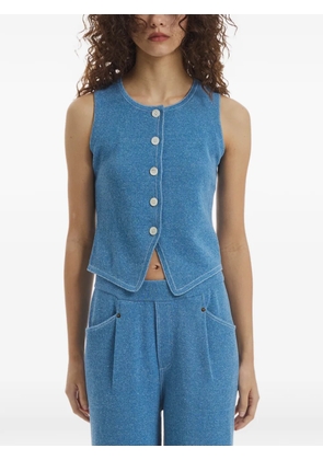 Crush Collection button sleeveless vest - Blue