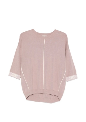 Elisabetta Franchi logo-cuff piped sweater - Pink