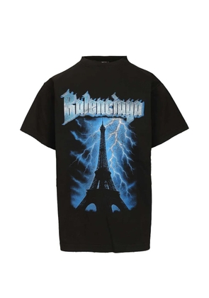 Balenciaga Paris Thunderstorm printed T-shirt - Black