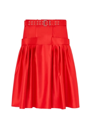 GANNI belted midi skirt - Red