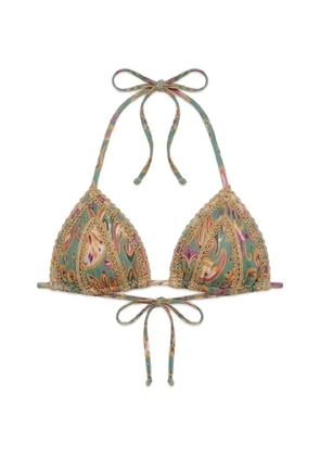 Del Maar Ikal printed bikini top - Green