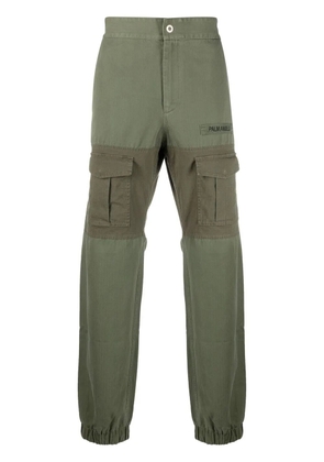 Palm Angels logo-patch cargo trousers - Green