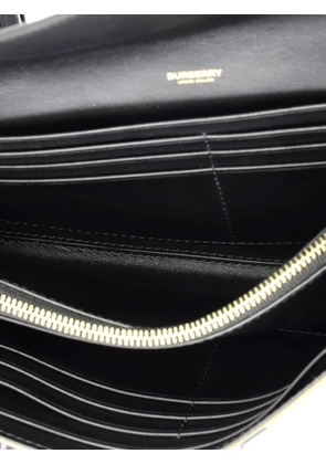 Burberry Pre-Owned Hannah Envelope Wallet on Strap Leather and House Check Canvas crossbody bag - Black