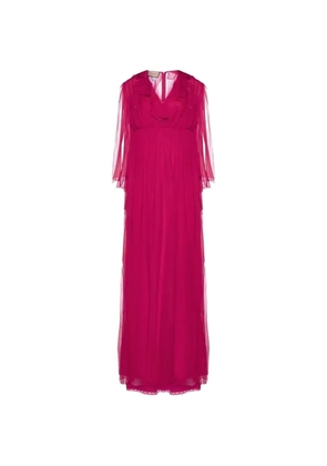 Gucci ruffled silk maxi dress - Pink