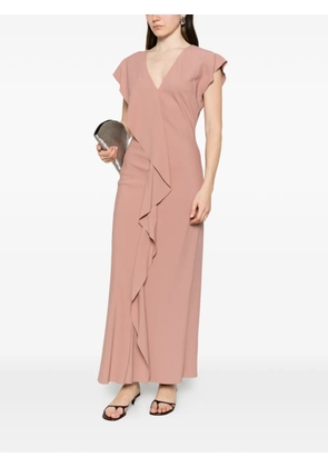 Patrizia Pepe ruffled V-neck maxi dress - Pink
