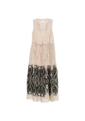 PSOPHIA crinkled-finish maxi dress - Neutrals