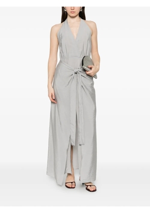 RAME halterneck wrap asymmetric dress - Grey