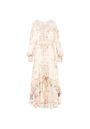 Camilla Adorned In Aranjuez floral-print silk maxi dress - Neutrals