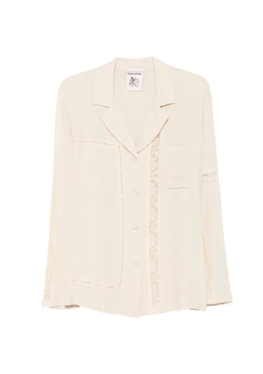 Semicouture Aida lace-trim shirt - Neutrals