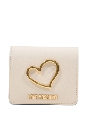 Love Moschino heart-plaque logo-lettering wallet - Neutrals
