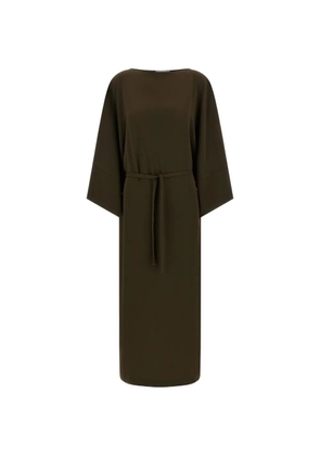 Alberto Biani kimono-sleeve cady dress - Brown