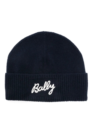 Bally embroidered-logo beanie hat - Blue