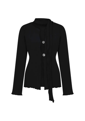 ANIM crinkled button-up cardigan - Black