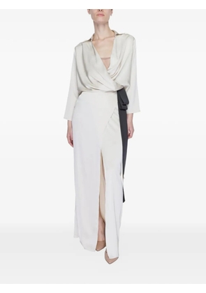 Sandro Ferrone wrap-design maxi dress - Neutrals