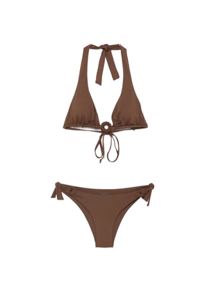 Fisico ring-detail halterneck bikini - Brown