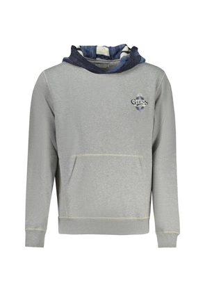 GUESS USA logo-embroidered hoodie - Grey