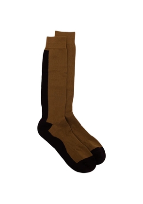 Zegna logo-print colour-block socks - Brown