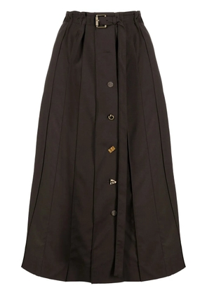 Rejina Pyo Noor pleated wool midi skirt - Brown
