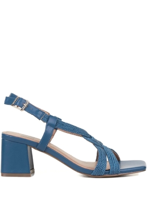Bibi Lou 60mm braided-leather block-heel sandals - Blue