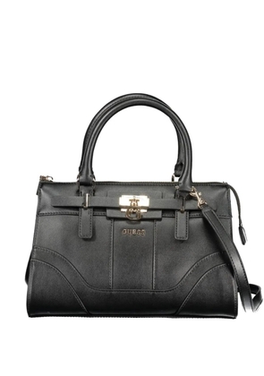 GUESS USA logo-plaque padlock-detail tote bag - Black