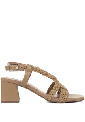 Bibi Lou braided-leather block-heel sandals - Brown