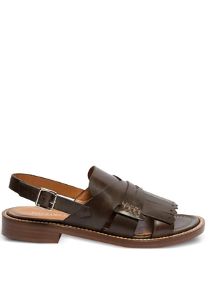 GUGLIELMO ROTTA fringed-detail buckle-strap sandals - Brown