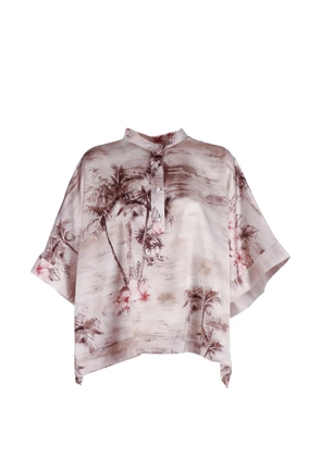 Shirtaporter palm-tree print blouse - Neutrals