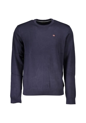 Napapijri logo-patch crew-neck sweater - Blue