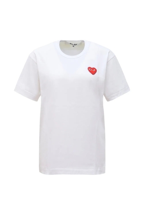 Comme Des Garçons Play beaded heart-patch cotton T-shirt - White