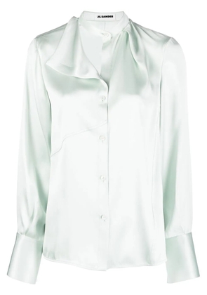 Jil Sander asymmetric silk blouse - Green