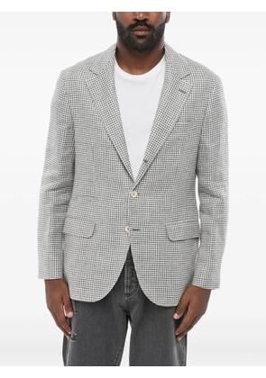 Brunello Cucinelli houndstooth-pattern buttoned blazer - Grey