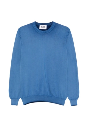 ALPHA STUDIO crew-neck knitted jumper - Blue