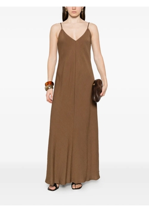 DIXIE crinkled-finish V-neck midi dress - Brown
