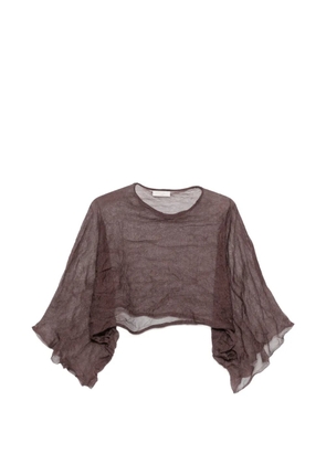 Antonelli Arnica crinkled crop top - Brown
