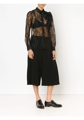 Comme Des Garçons sheer floral lace shirt - Black