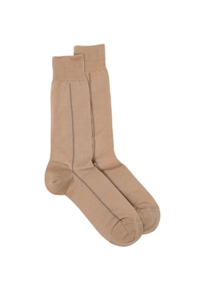Zegna tonal-stitching socks - Neutrals