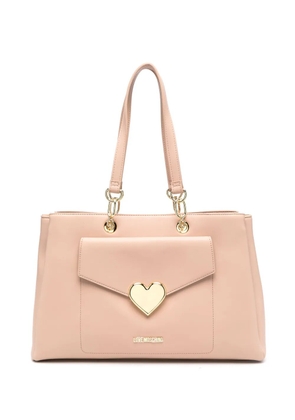 Love Moschino medium logo-plaque tote - Neutrals