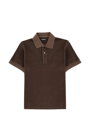 TOM FORD towelling polo shirt - Brown