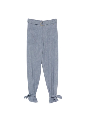 LIU JO belted bow-detail trousers - Blue