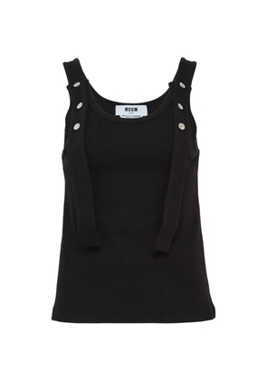 MSGM button-detail ribbed tank top - Black