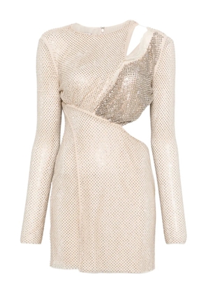 Self-Portrait cut-out mini dress - Neutrals