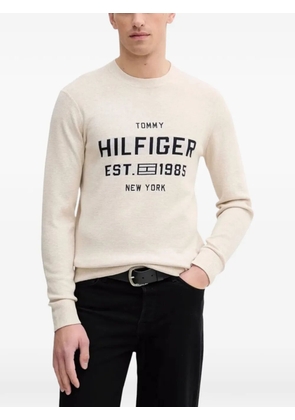 Tommy Hilfiger logo-detail knitted cotton sweater - Neutrals