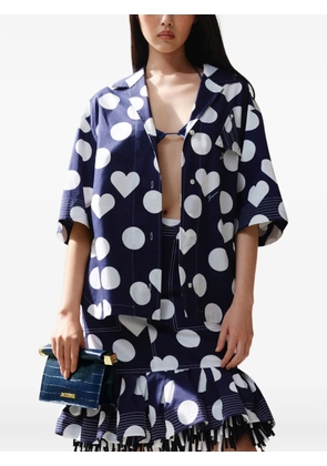 Jacquemus small Rond Carré croc-effect clutch bag - Blue