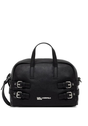Karl Lagerfeld Jeans logo-plaque shoulder bag - Black