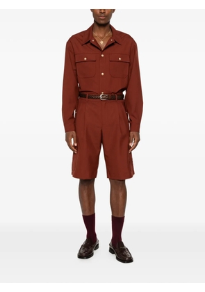 Drôle De Monsieur flap-pocket overshirt - Brown