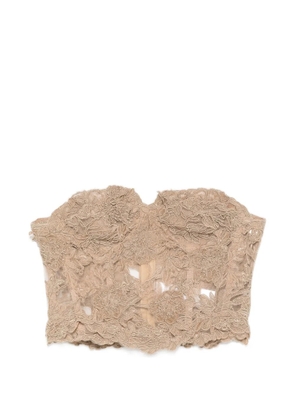 Ermanno Scervino lace-embroidered strapless top - Neutrals