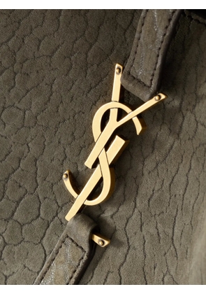 Saint Laurent Le 5 à 7 cracked-effect shoulder bag - Green