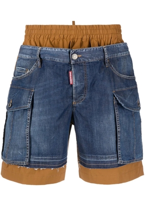 DSQUARED2 layered-design denim shorts - Brown
