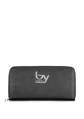 byblos logo-plaque zip-around wallet - Black